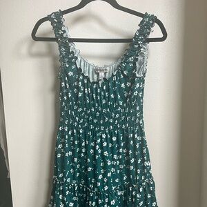 Urban Outfitters fun dress girls size S, green with white flowers